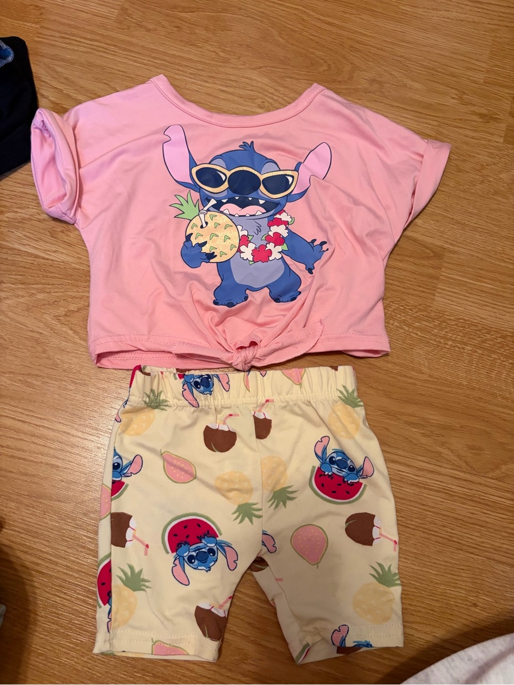 Disney Pink Lilo & Stitch Pineapple Graphic Pajama Set